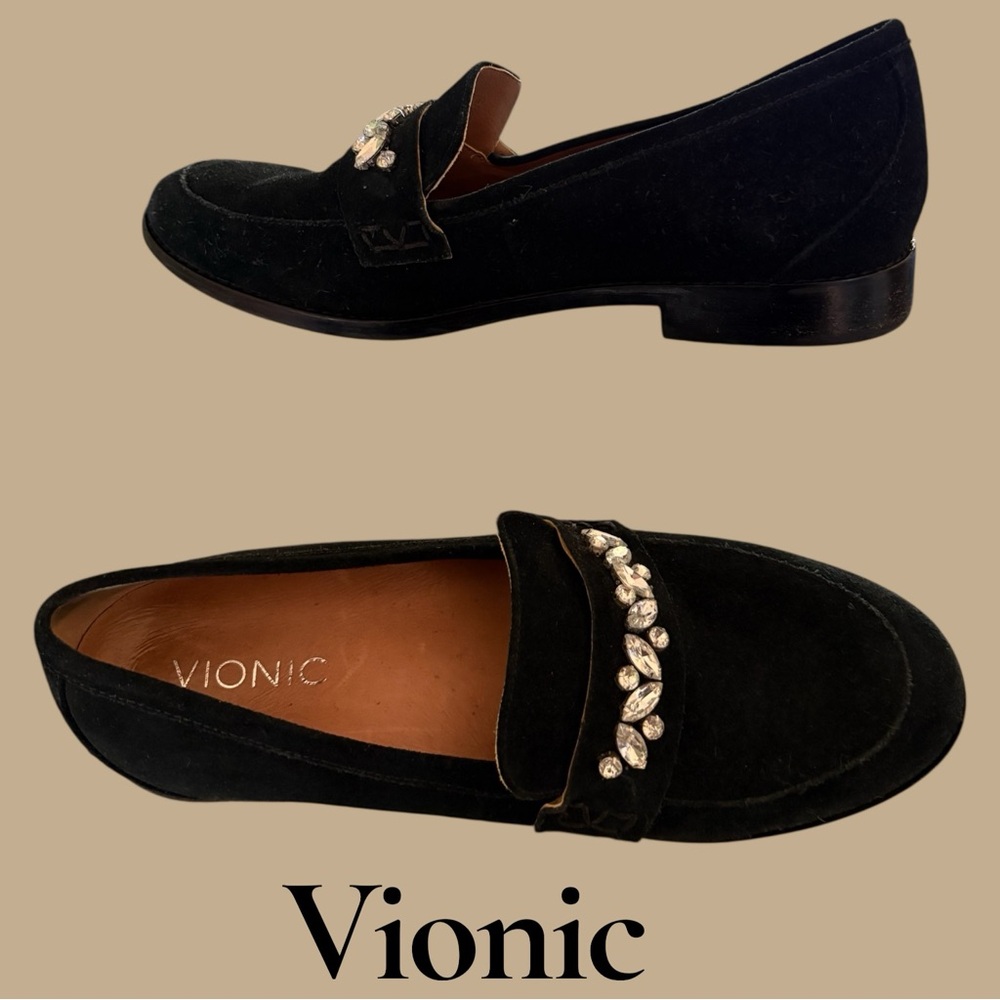 Vionic Avvy Jeweled Black Suede Loafers. Size 8. Gorgeous! Excellent preowned!!! - Picture 3 of 15